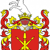 Die adlige polnische Familie Aikiewicz Wappen Jelita (Hastae, Jelito, Koźlarogi, Koźle Rogi, Tres Hastae).