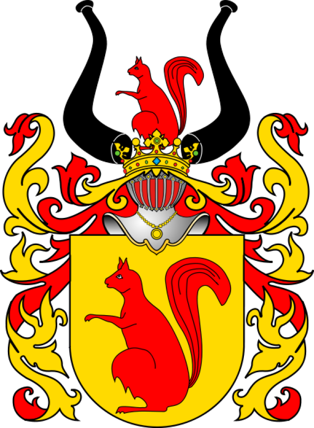 Die adlige polnische Familie Achinger (Aichinger, Ajchinger, Ajchigier, Bażyński, Wiewiórka) Wappen Achinger.