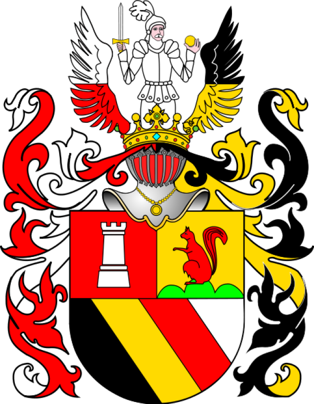 Die adlige polnische Familie Achinger III. (Aichinger, Ajchinger, Ajchigier, Bażyński, Wiewiórka), Wappen Achinger (Aichinger, A