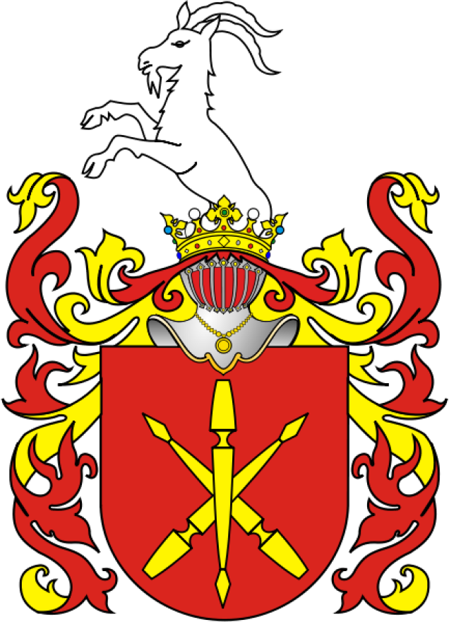 Die adlige polnische Familie Aikiewicz Wappen Jelita (Hastae, Jelito, Koźlarogi, Koźle Rogi, Tres Hastae).