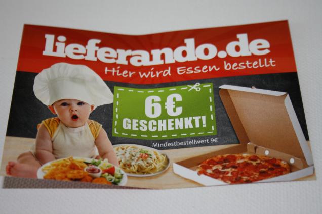 Bei Lieferando.de Essen bestellen und mit Gutscheincode 6€ sparen