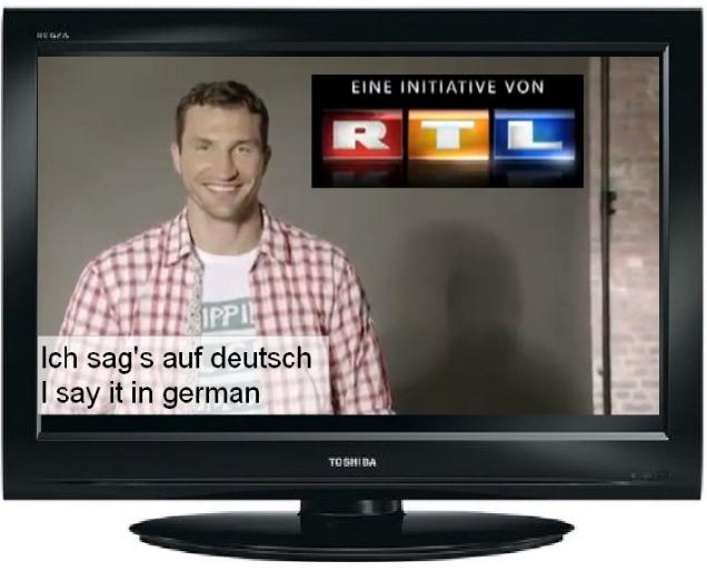 Sag's auf Deutsch – Say ist in german