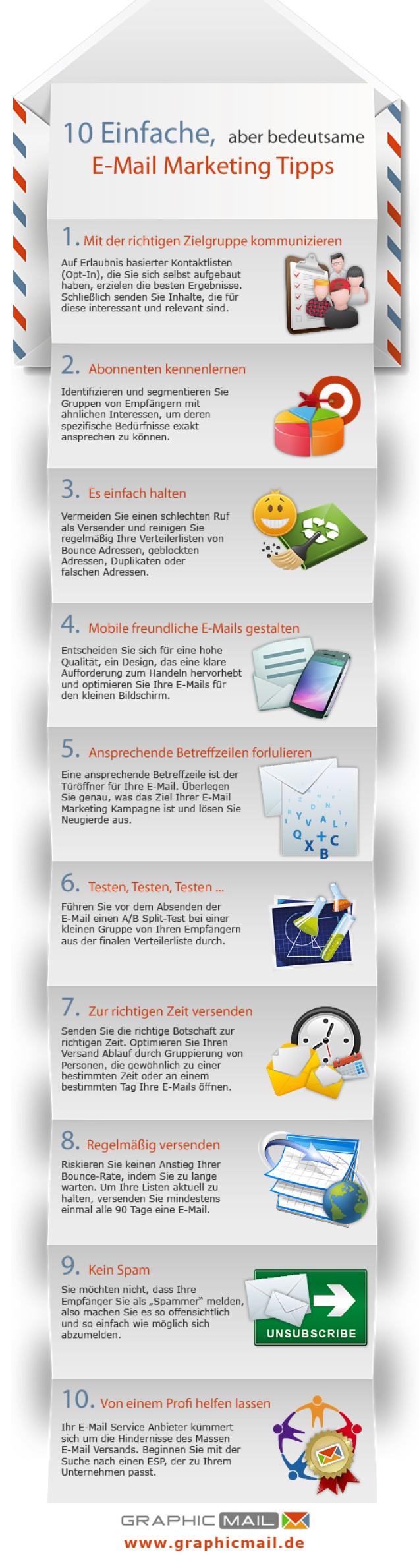 10 E-Mail Marketing Tipps von GraphicMail